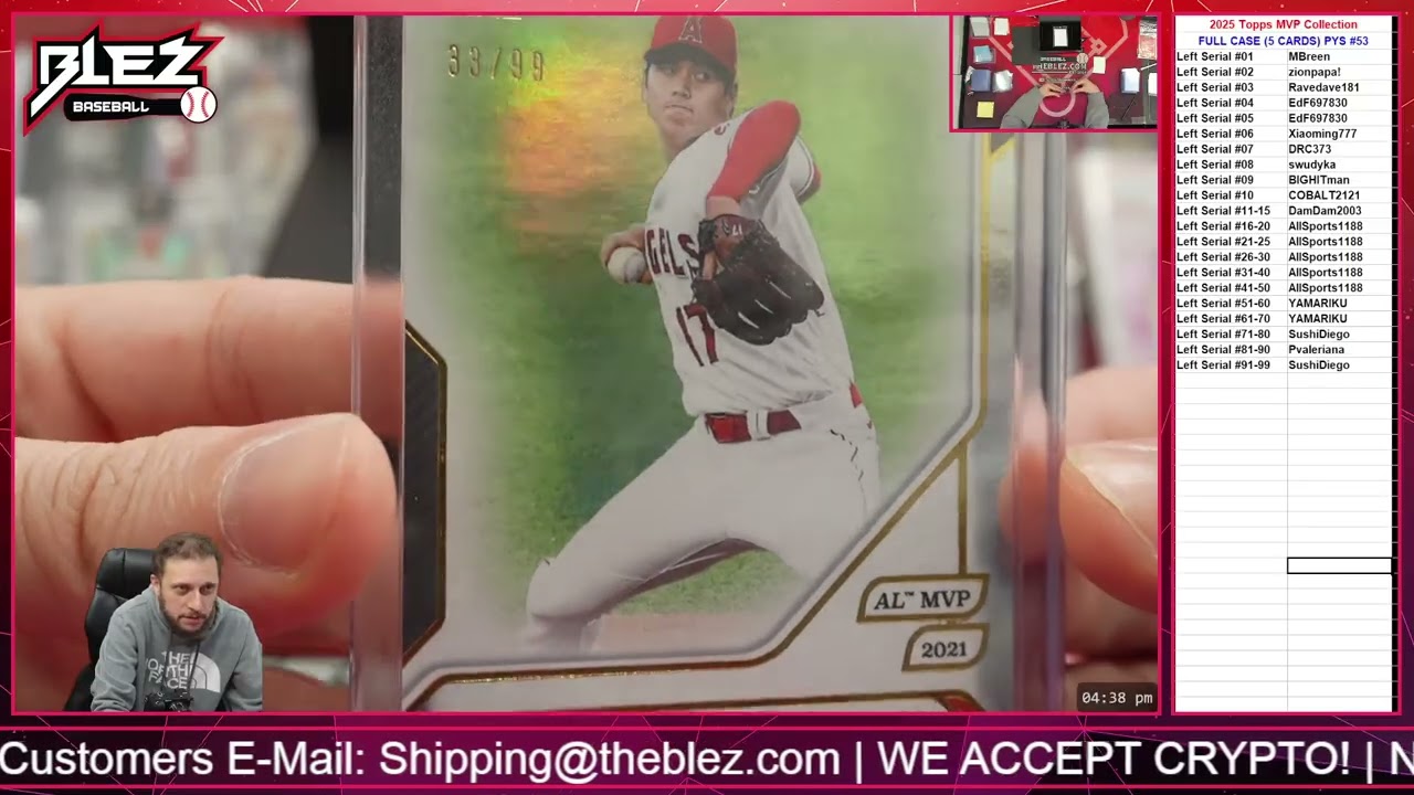 Полная распаковка коллекционной карточки Topps MVP 2025 года. Выберите свой серийный номер #53.