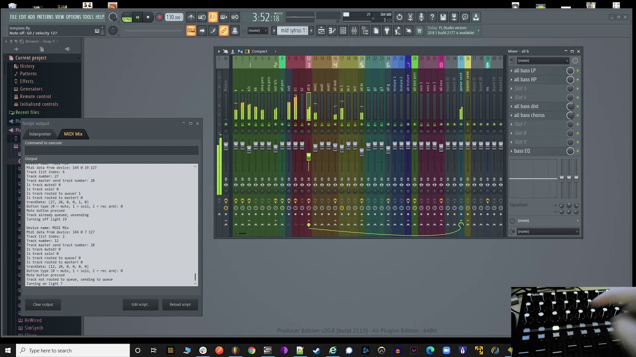 FL Studio and AKAI MidiMix - Python script to control MidiMix lights and buttons