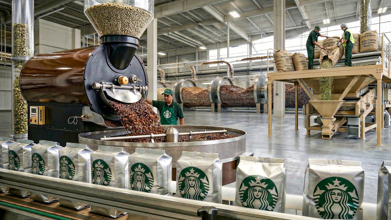 Как производится кофе Starbucks на заводе