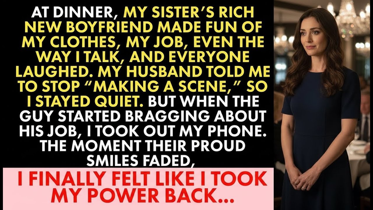 My Sister’s Rich Boyfriend Insulted Me—But He Went Silent When I Revealed My Millionaire Truth