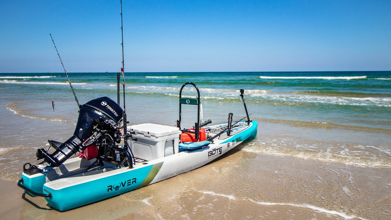 micro-boat through the beach KINGFISH catch and cook