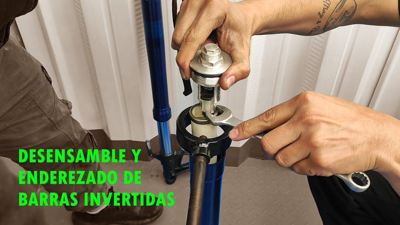 como desarmar una barra invertida con la herramienta adecuada / enderazada barras mt 09 yamaha
