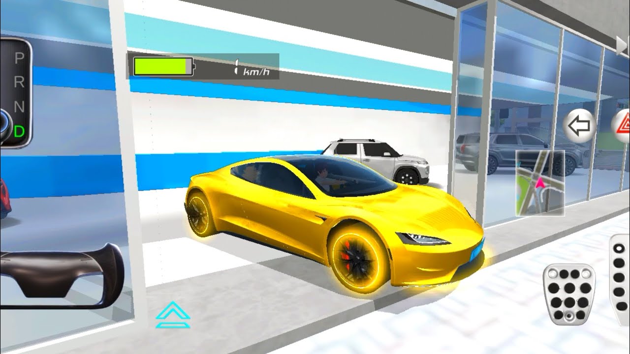 Purchase Golden Tesla Electric EV - 3D Driving Class Android Gameplay 2025 Car Game