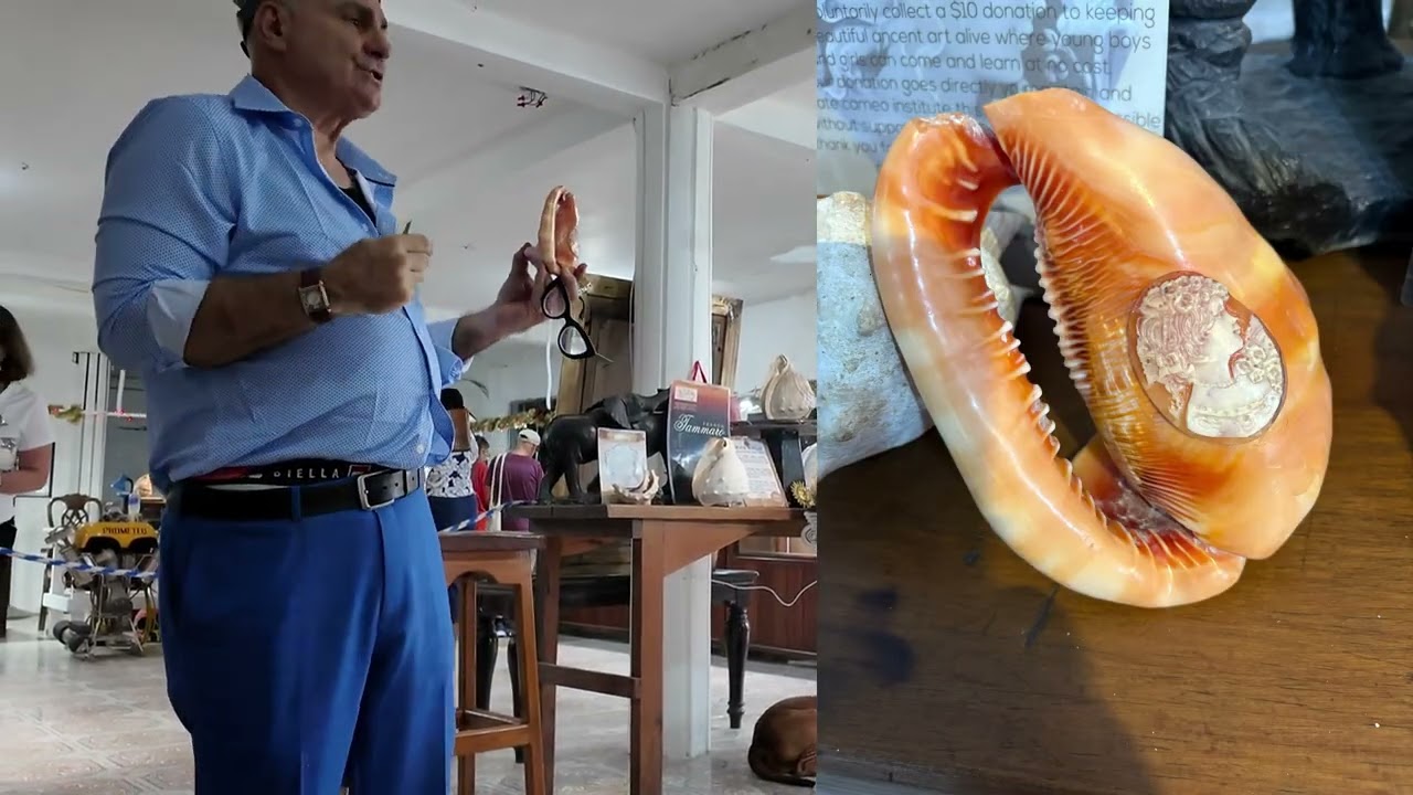 Italian Cameo Carving in Roatán | Traditional Shell Art in Honduras