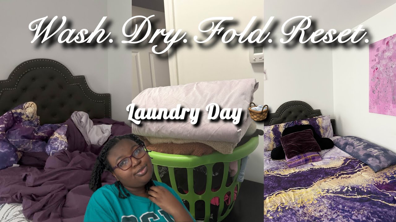Full Laundry Day Reset: washing bedding, drying laundry, folding clothes | Make A Home Series