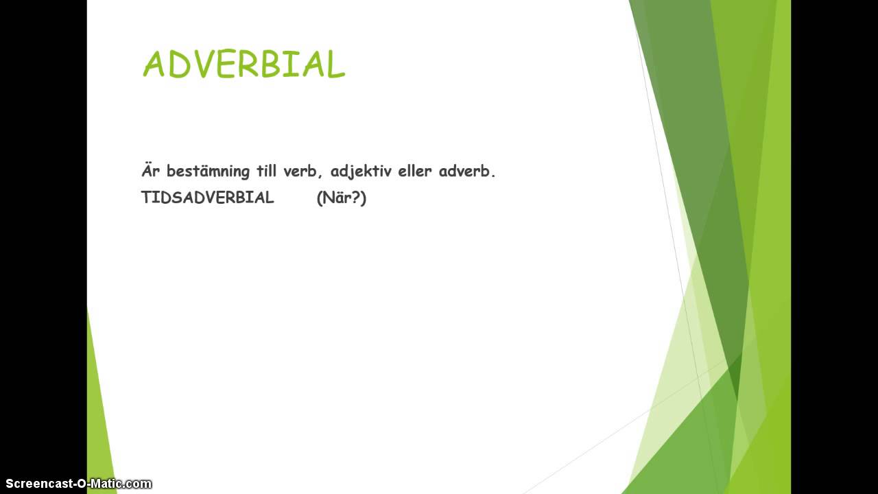 Predikatsfyllnad och adverbial