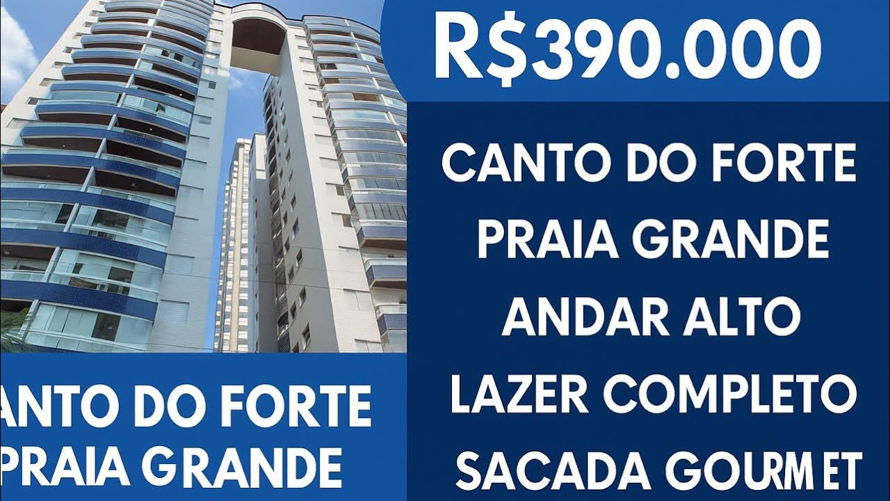 Oportunidade | Canto do Forte | Praia Grande | 2 sacadas | lazer completo | R$390.000 à vista 
