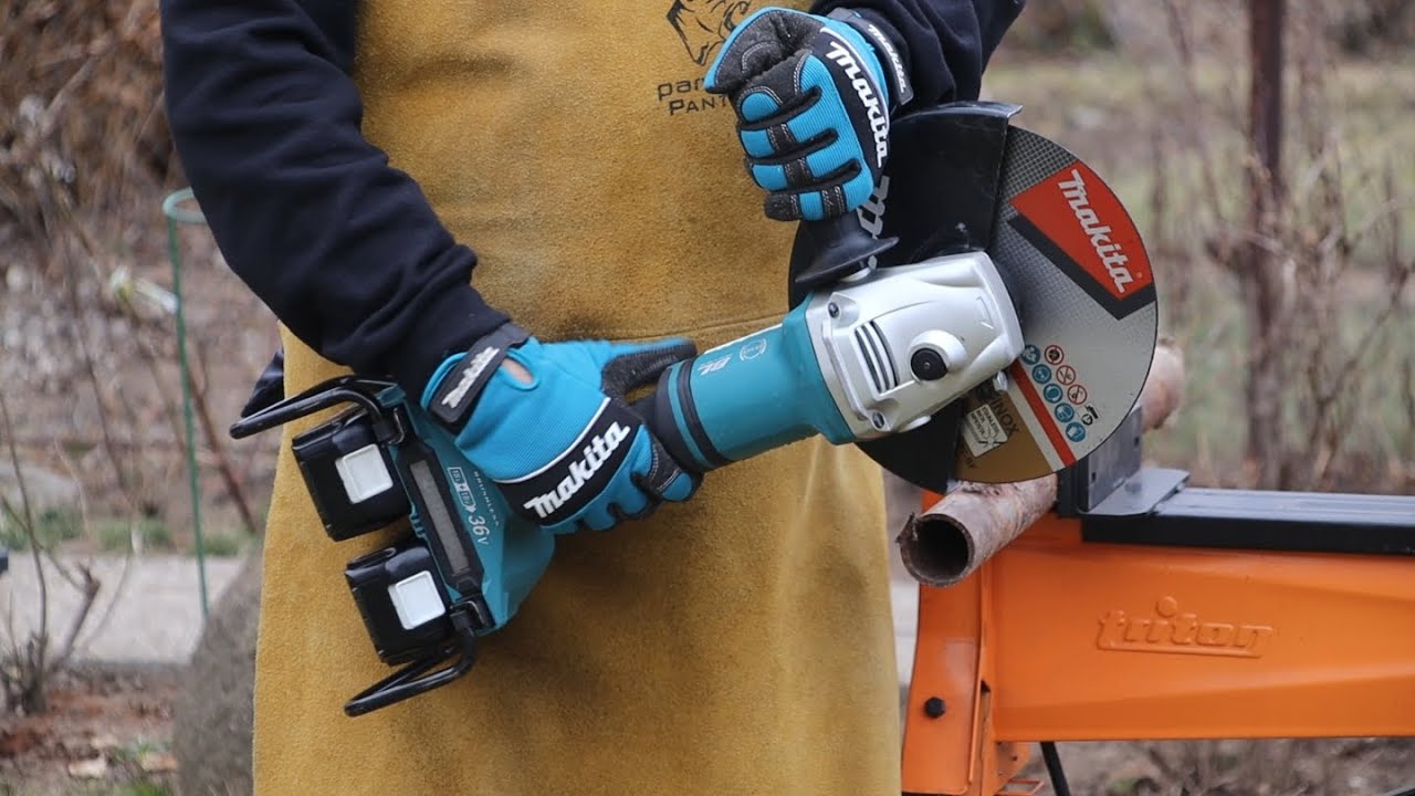 Makita DGA900 (36V) LXT brushless 230mm angle grinder work demo