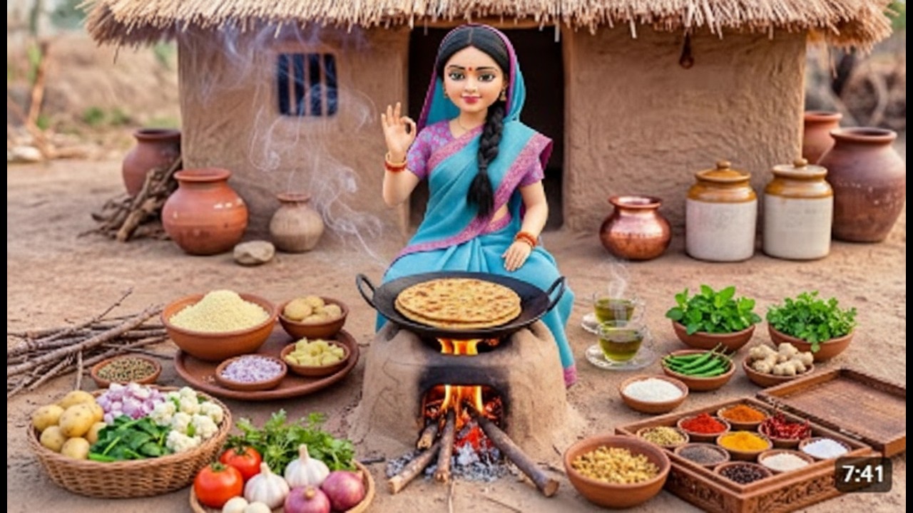 RAINY VILIAGE PARATHA VERY TASTY(❤😎✌).SEEMS INTRESTING #story  #asmr (VERY INTRESTING)