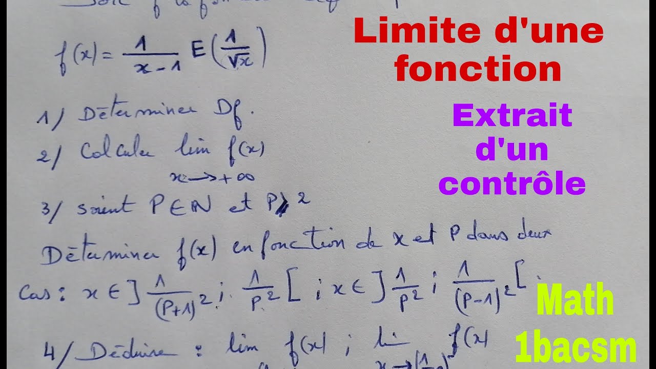 limite dune fonction....math de 1bacsm