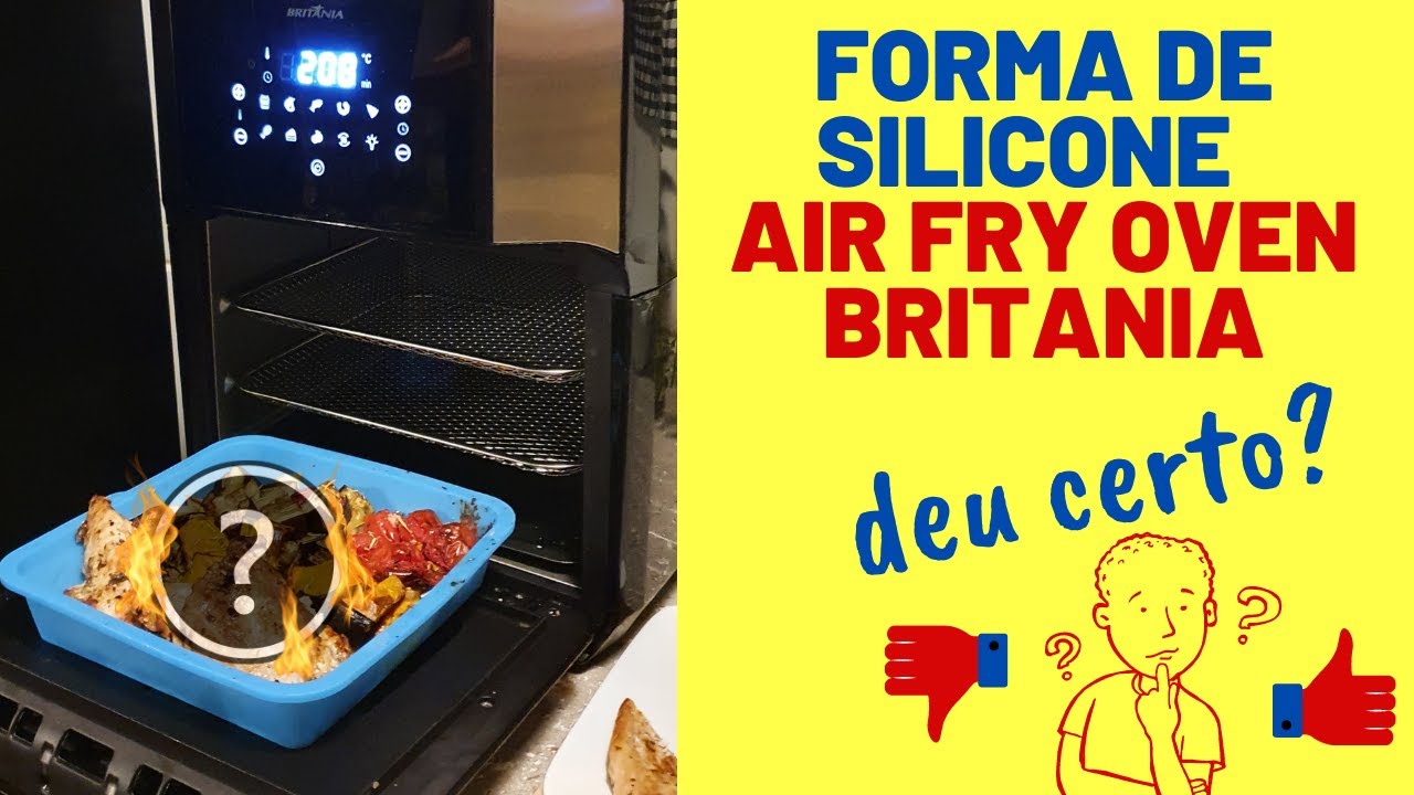 Forma de Silicone é boa na Air Fry Oven Britania? Teste com Bife de Pernil e Legumes!