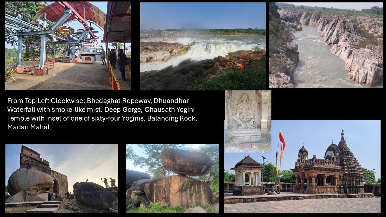 Yogini Temple |Ropeway and Dhuandhar Waterfall | Bhedaghat | Balancing Rock | Madan Mahal | Oct 2025