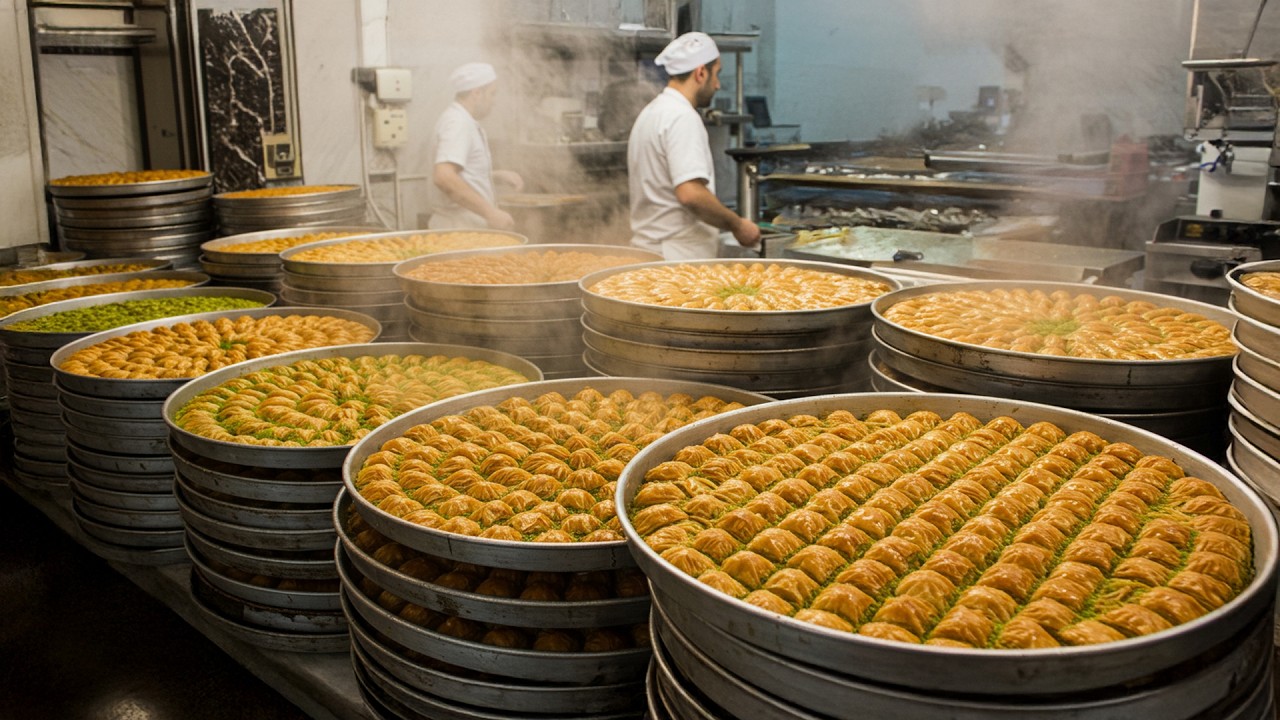 Amazing Turkish Baklava Making! Turkish Baking - Food Tour