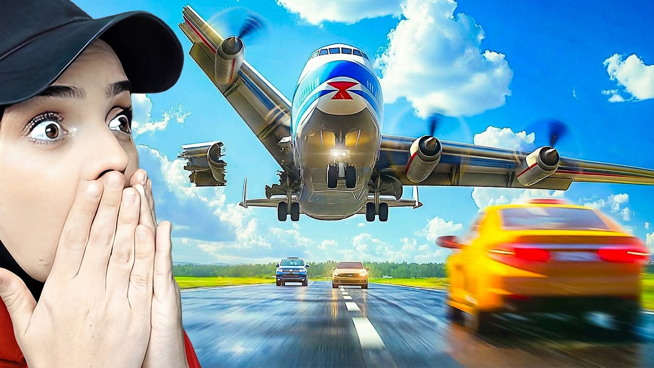 DEV UÇAK YOLA İNMEK ZORUNDA KALDI! 😱✈️
