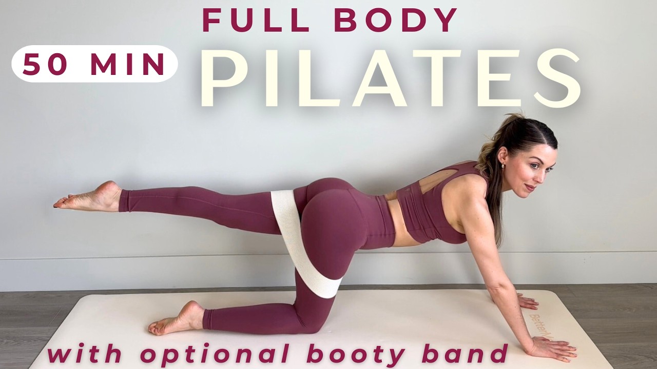 50 Min Full Body Pilates Burn | Optional Booty Band, Fat Loss, Tone & Strength