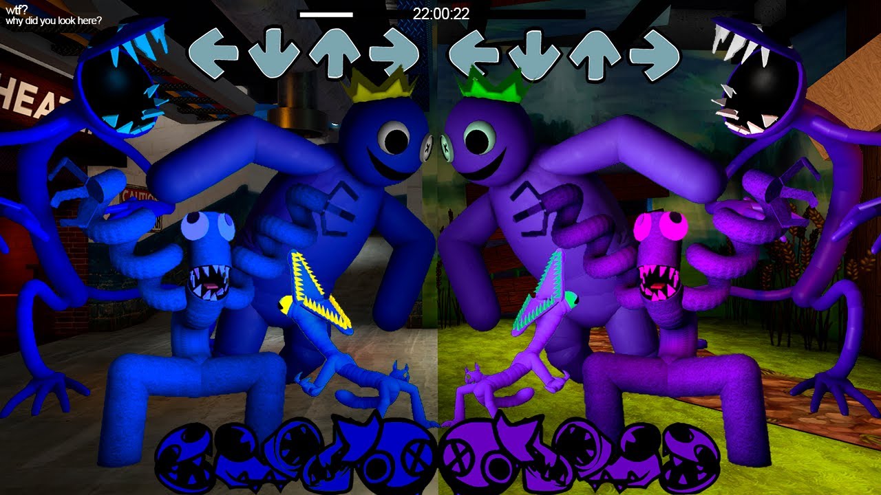 Rainbw Friend ALL Blue VS ALL Purple but | Friday Night Funkin Mod Roblox