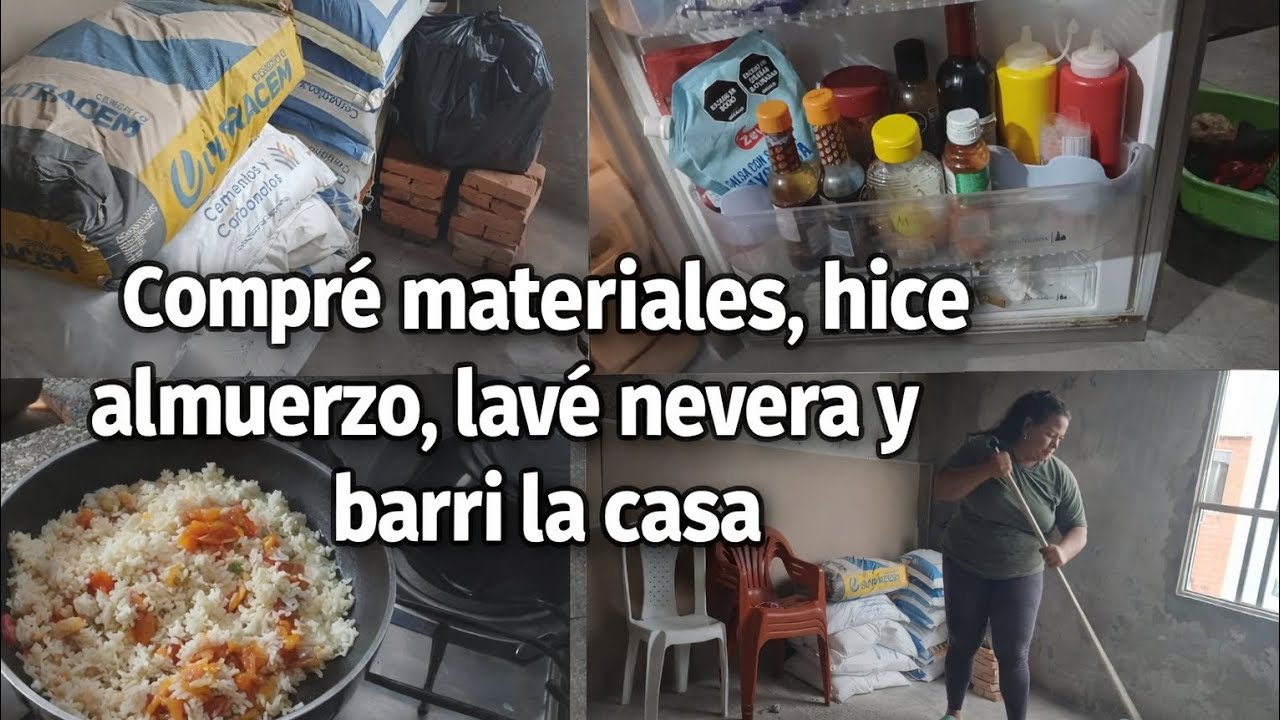 2 días de lluvia 🌧️ | Compré materiales 🧱, lavé la nevera 🧼 y barrí la casa 🧹#vidareal #cocina 