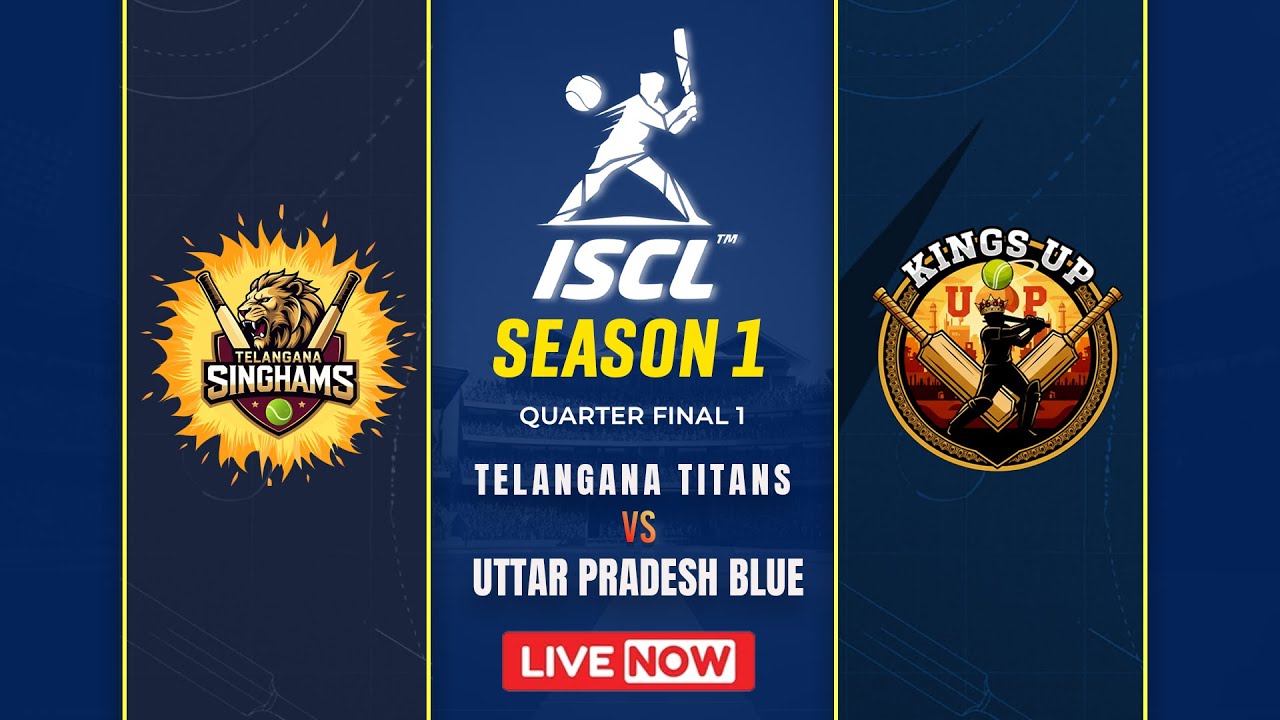 ISCL SEASON - 1 | TELANGANA SINGHAMS vs KINGS UTTAR PRADESH BLUE | QUARTER FINAL - 1 | DAY - 8