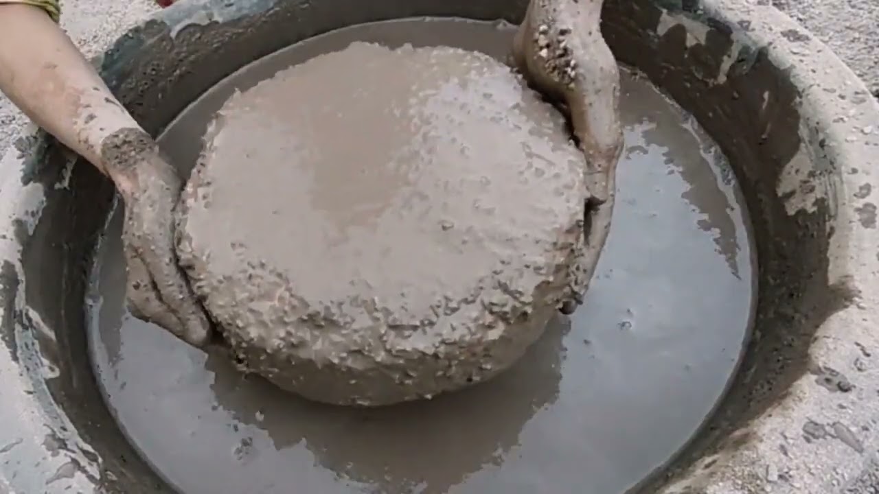 Just love🎀Huge cakes of Sand cement Stonecrush crumbling dipping and Pouring mixing
