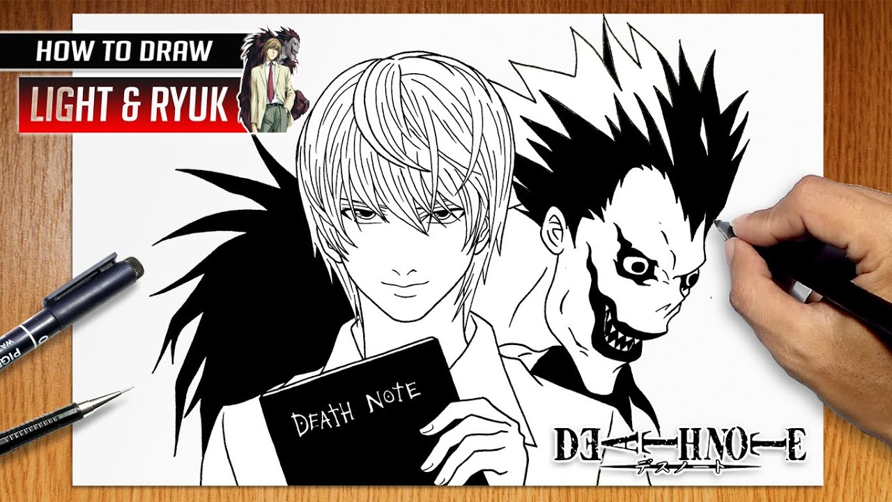 How to draw Light and Ryuk from Death Note