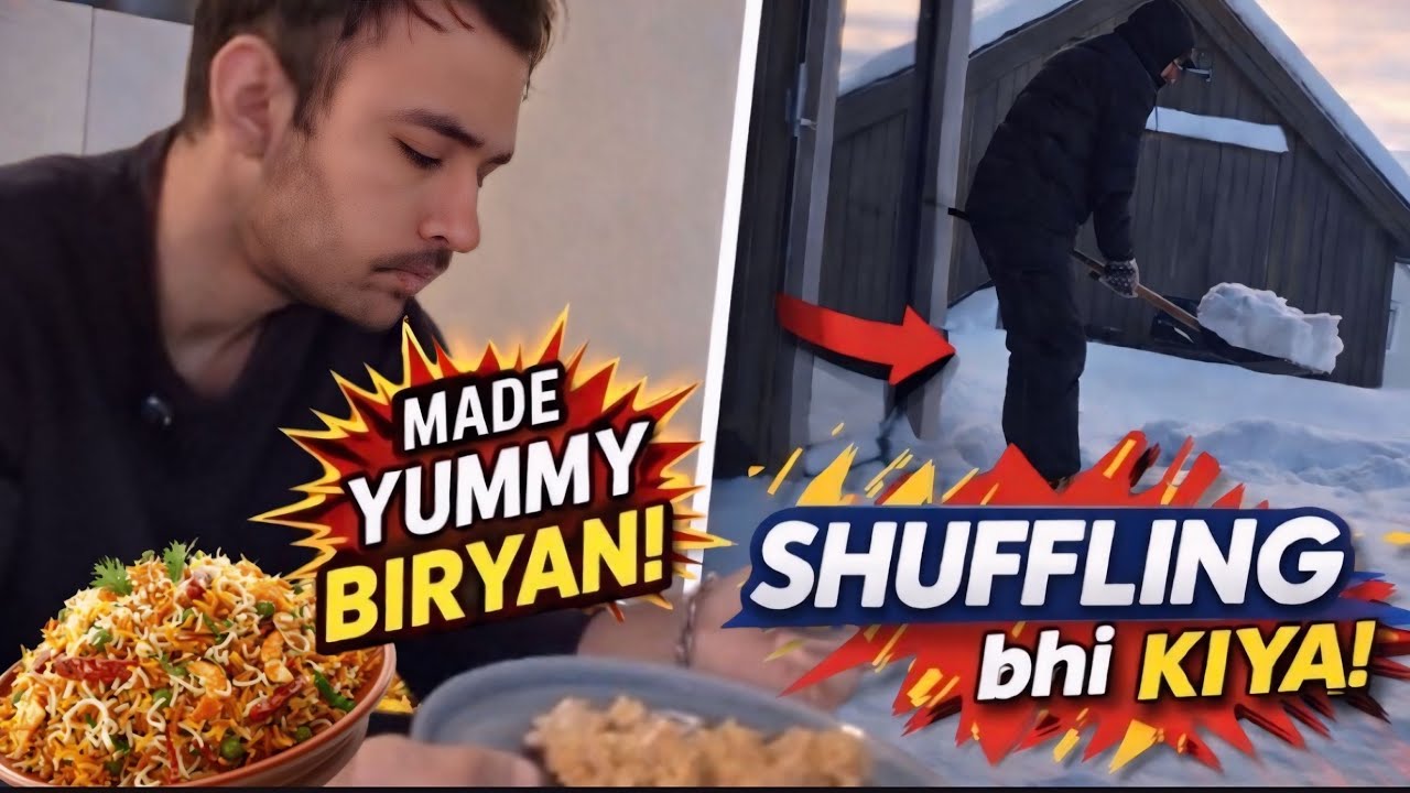 Subah Snow Shuffling ❄️ Shaam ko Veg Biryani 🍚 | Desi Life Abroad