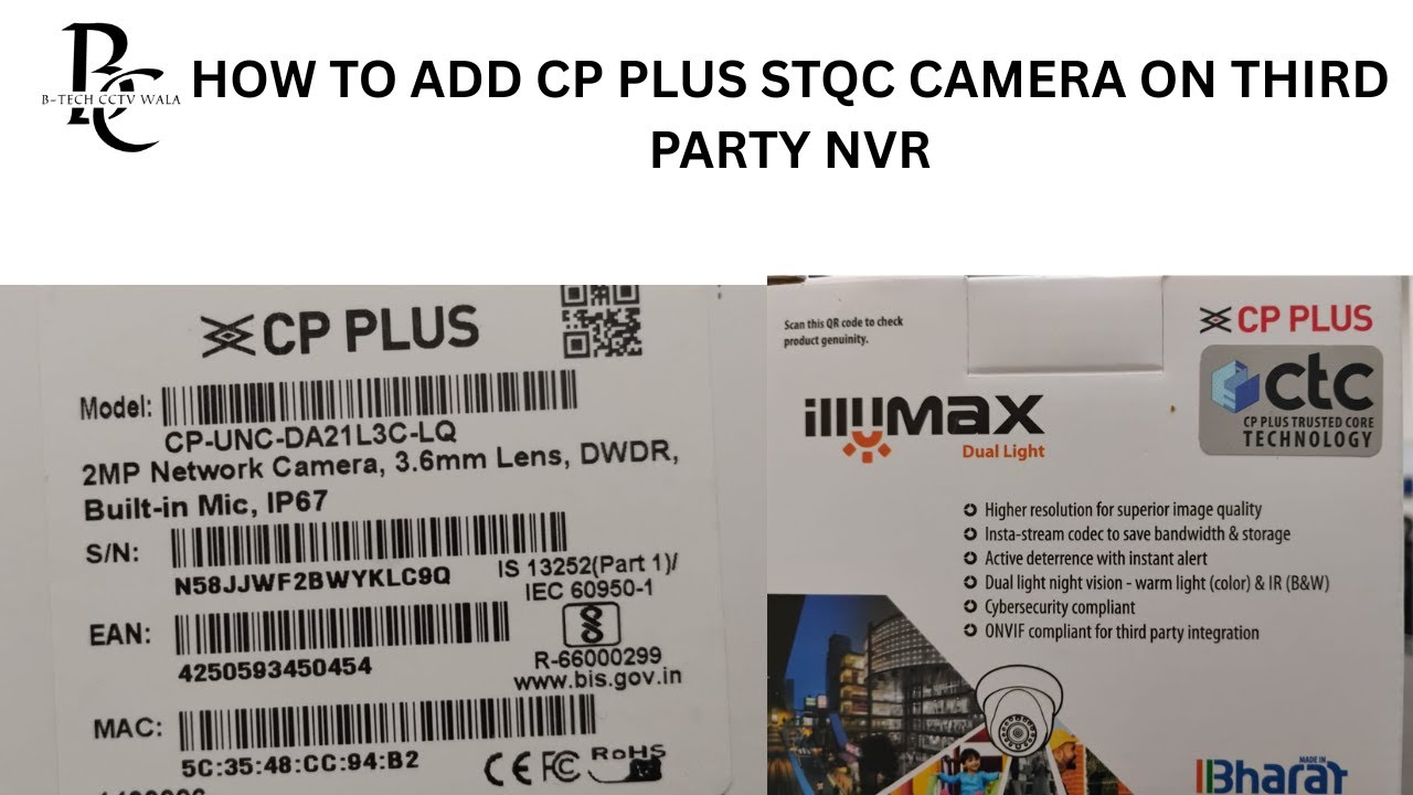 HOW TO ADD CP PLUS STQC APPROVED IP CAMERA ON THIRD PARTY/HIKVISION NVR