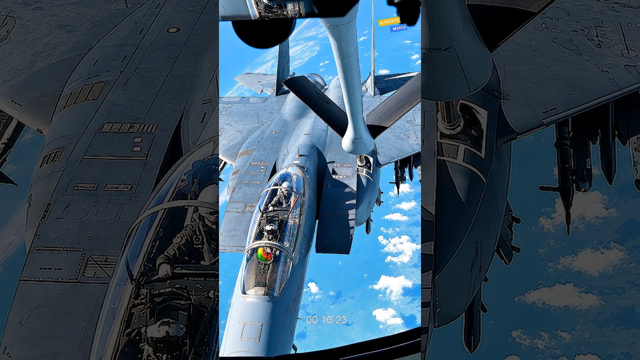 F-15 Eagle Refuels from a KC-135 Stratotanker