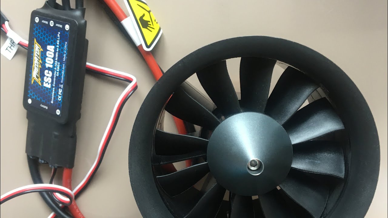 QX motor 2000kv 12 blades 80mm EDF with FMS 100A ESC test 1