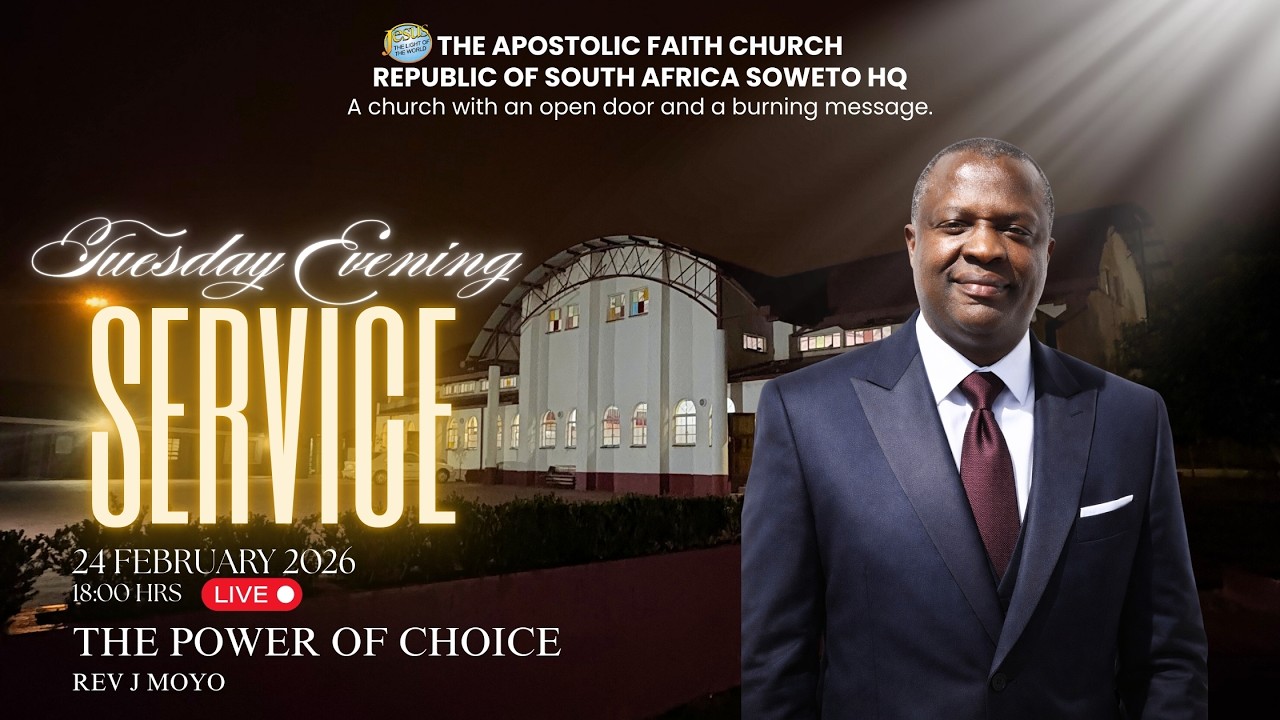 TUESDAY EVENING SERVICE 24.02.2026 | REV J MOYO | THE POWER OF CHOICE