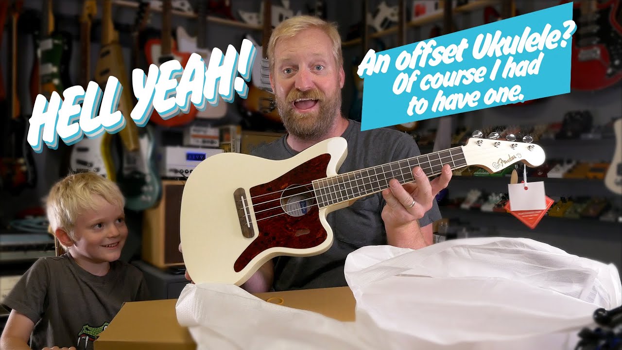 Fender Fullerton Jazzmaster Ukulele — Распаковка/Первые впечатления — ЭФФЕКТЫ! ФУЗЗ — ДИЛЕЙ — И Т.Д.