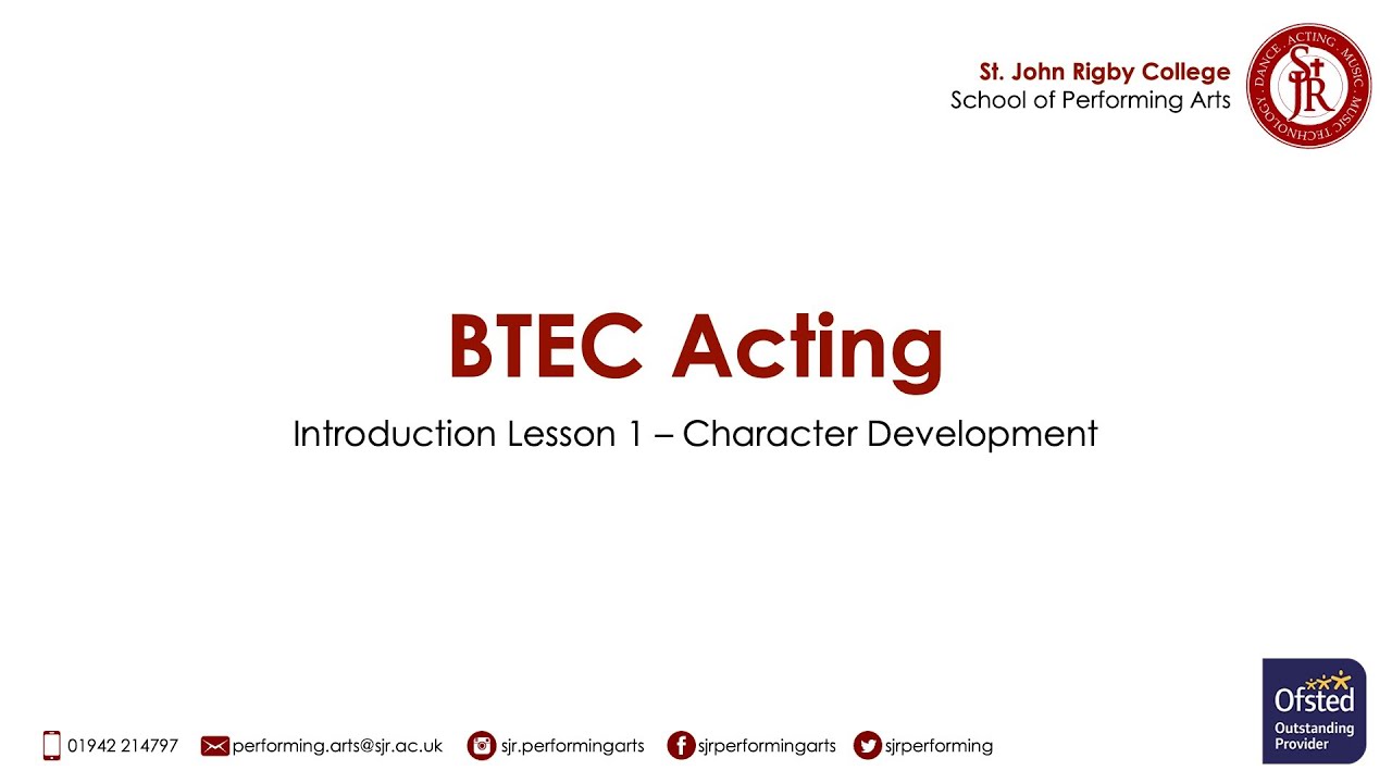 Acting Online Intro Lesson 1 - Character Development