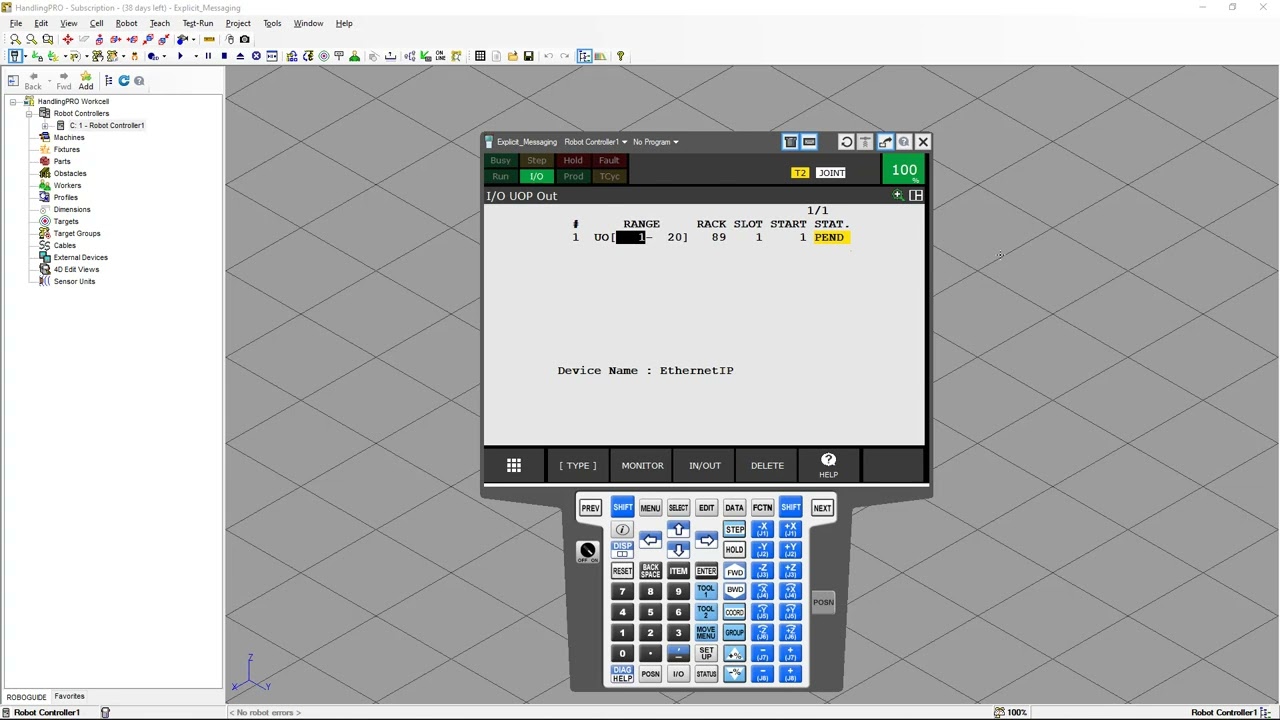 RoboGuide Explicit Messaging Active Alarm