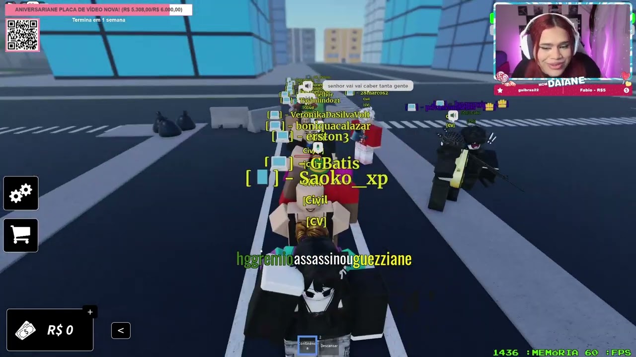 mdmDaiane jogando ROBLOX #42 com @VeronikaVolt e @BeehNeto
