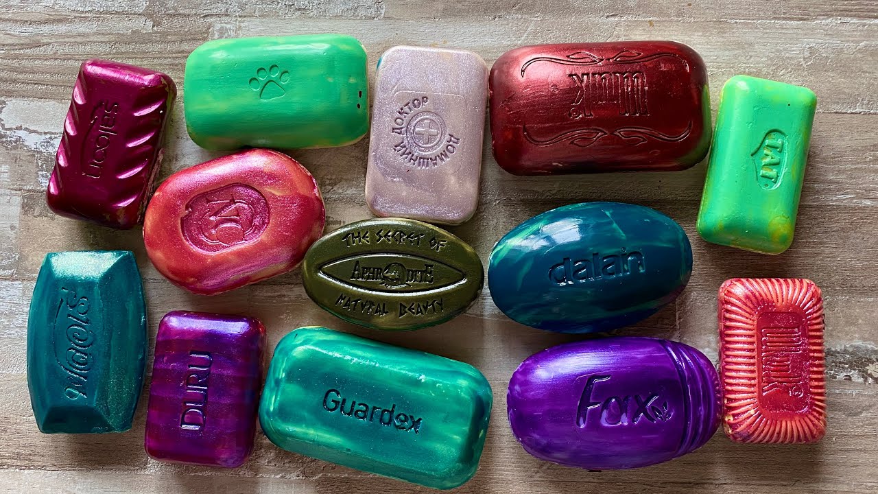 ASMR SOAP| Cutting colored soaр | Soap Carving| Резка крашенного мыла