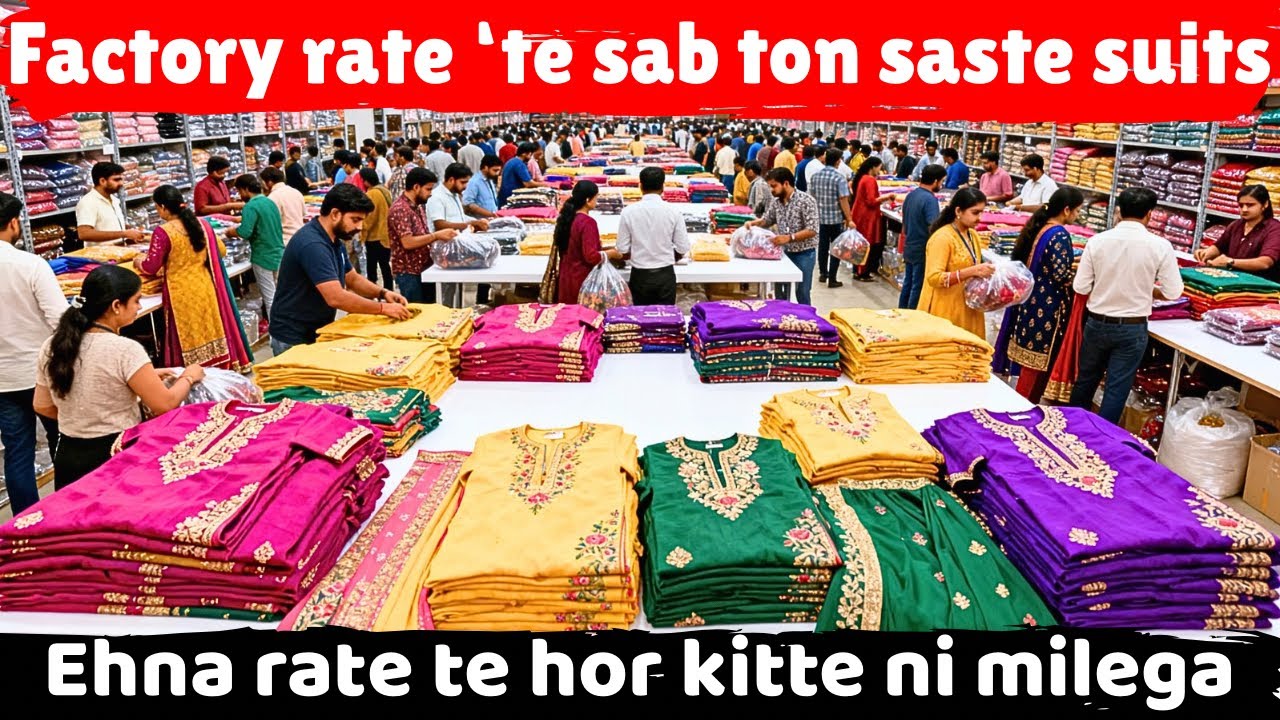 Factory rate ‘te sab ton saste suits | Direct factory di guarantee | Surat Suits Market | Wholesale 