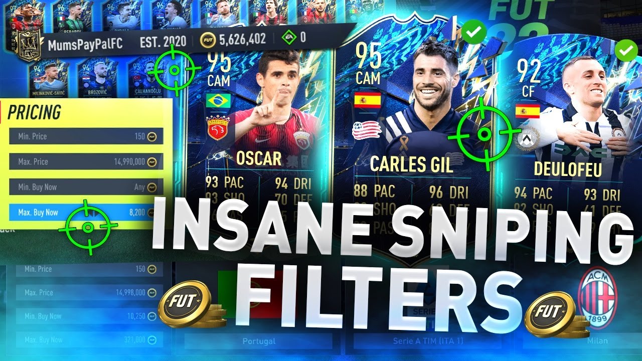 Make BANK with these Sniping Filters 😍 (FIFA 22 BEST SNIPING FILTERS TO MAKE COINS)