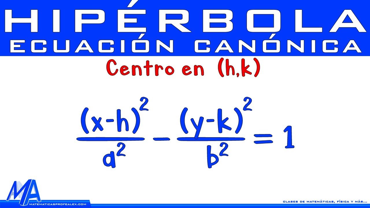 Ecuación canónica de la Hipérbola | Centro en (h,k)