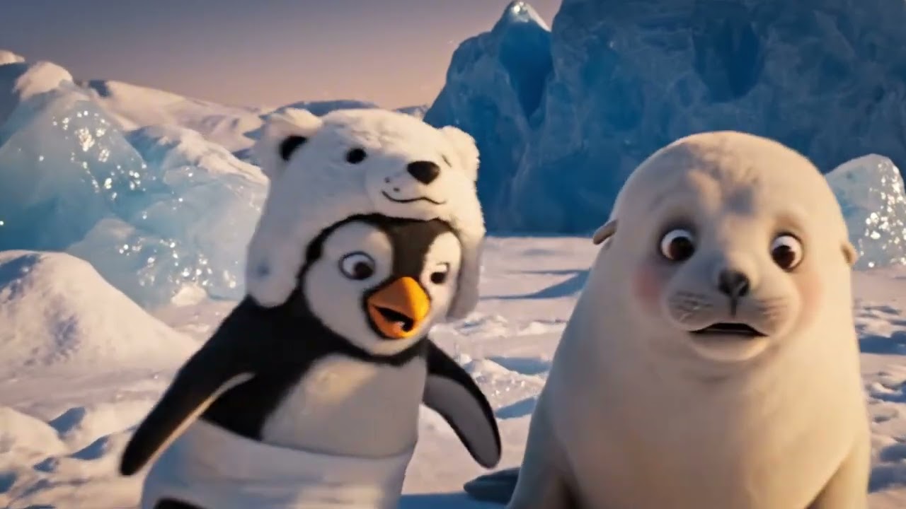 Baby Penguin, Polar Bear & Seal Just Can’t Stop Their Snowball Fight! ❄️🐧🐻‍❄️😂