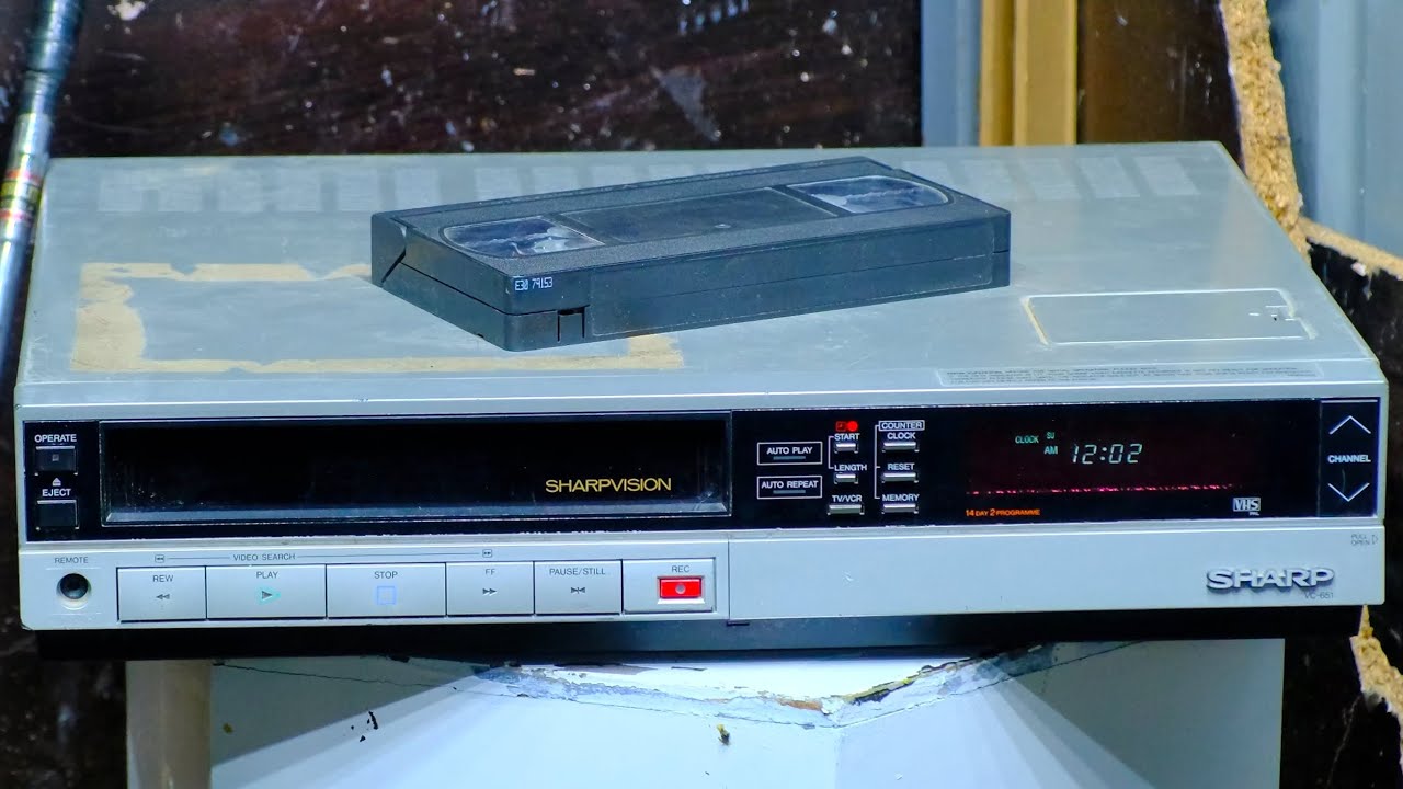 Smash Vintage Sharp VCR With Tape