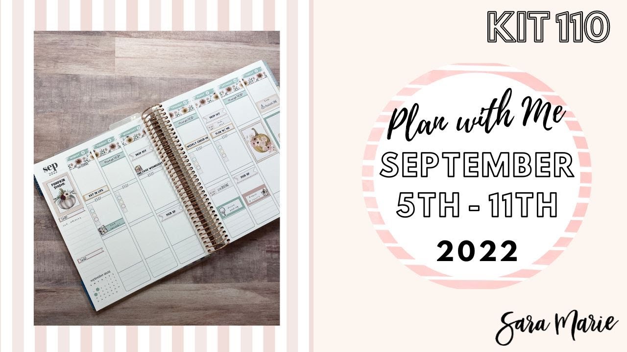 FINALLY Neutral! | Plan with Me: September 5th - 11th 2022 | Sara Marie Stickers | Kit 110 | EC VERT