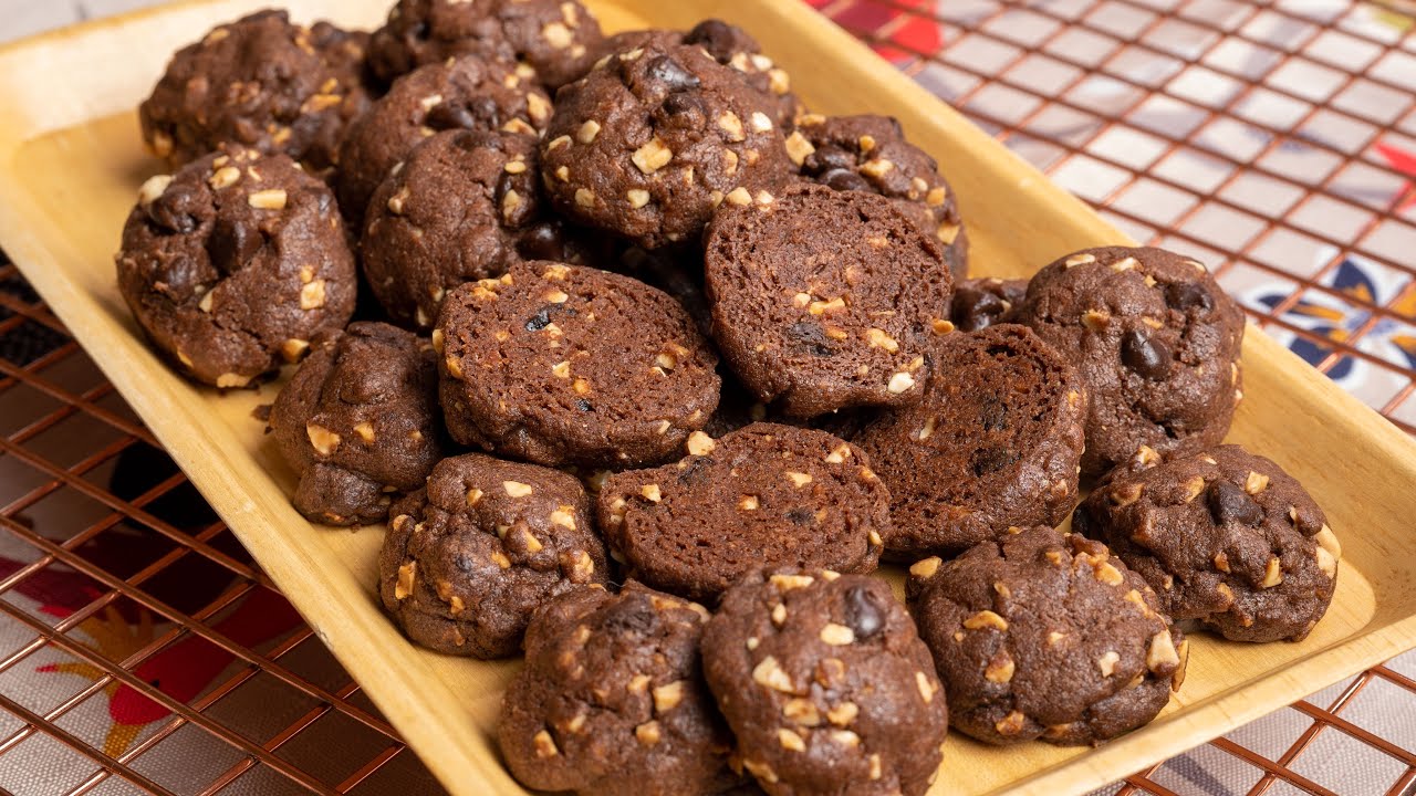 Biskut Double Chocolate Chips, rangup sangat!