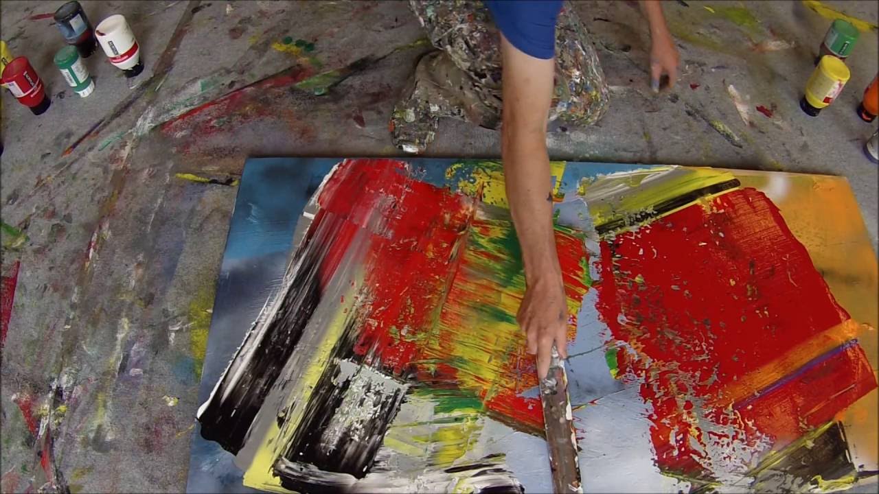 Learn To Paint Abstract Painting With Broom, Squeegee And Scrapers (HD) by Jan van Oort