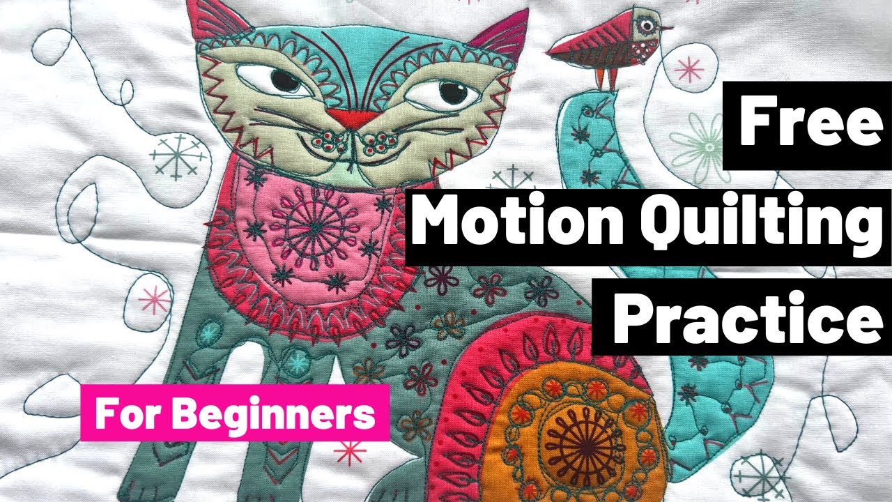 Free Motion Quilting Practice for Beginners (Using a Fabric Panel)