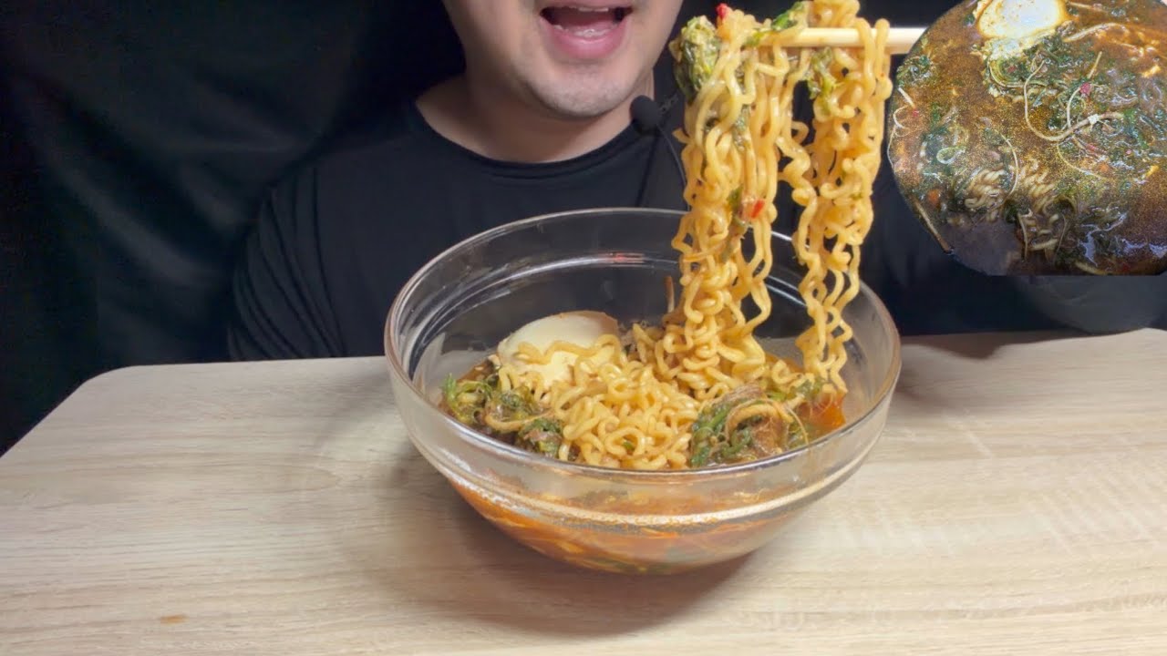 ASMR 냉이된장라면 먹방 아기맹수 김시현 셰프 mukbang eating