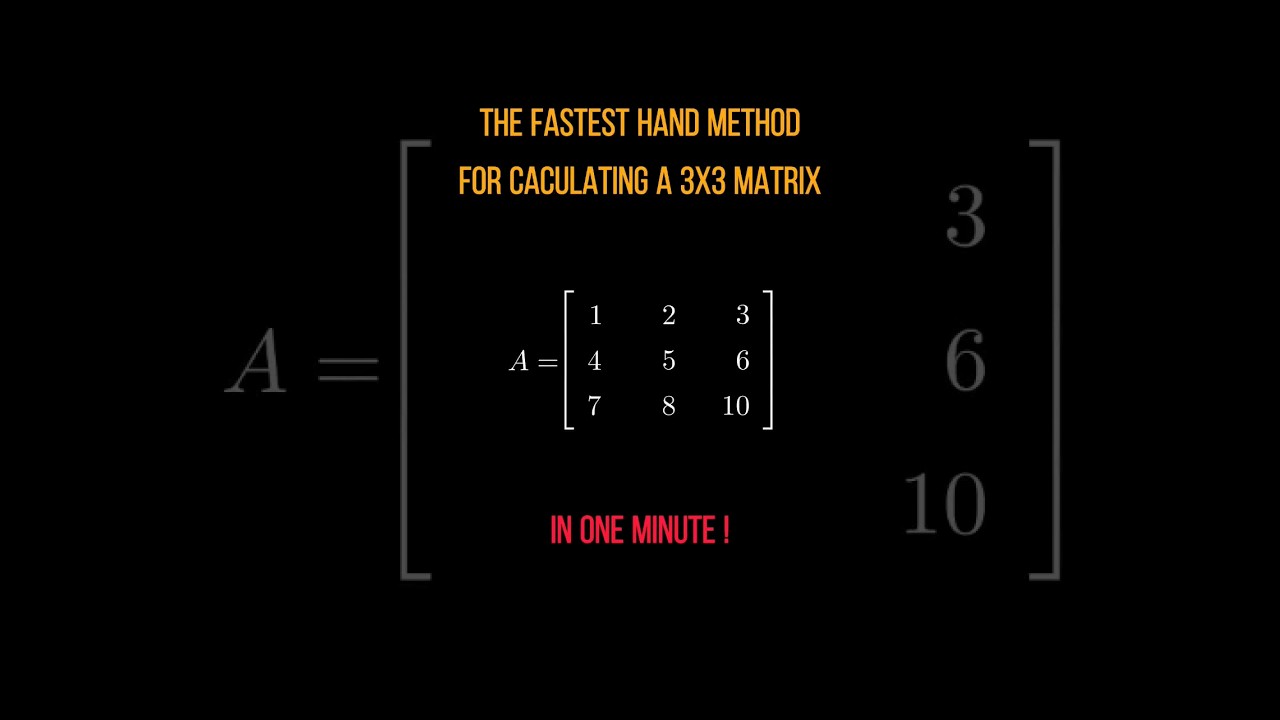 Super Fast Method: Calculate 3x3 Inverse Matrix by Hand #shorts