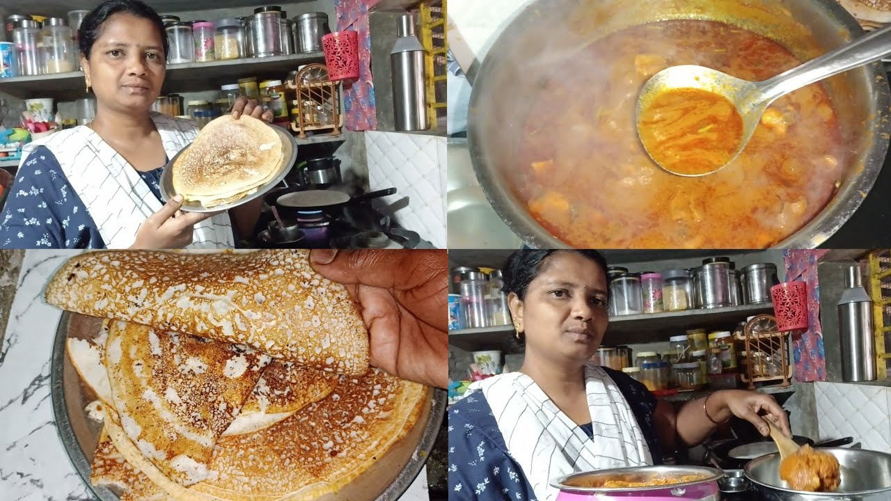 మీరు ఎప్పుడైనా దోశ పిండి ఇది ట్రై చేసారా#dosa batter and chicken cur#cooking#food#Telugu#volgs