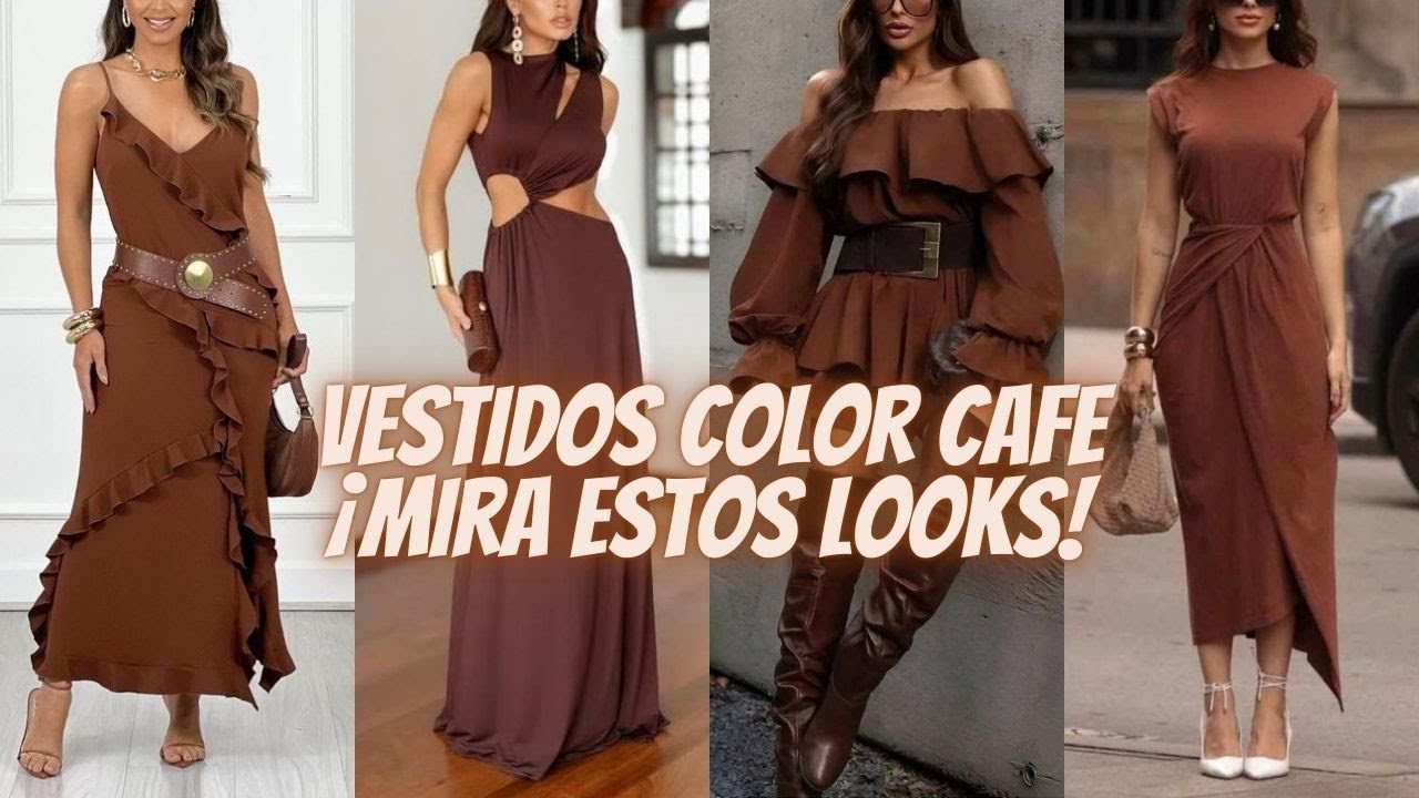 Tendencia En Vestidos Café ¡Mira Estos Looks!👒Brown Dress Trend: Check Out These Looks!💝