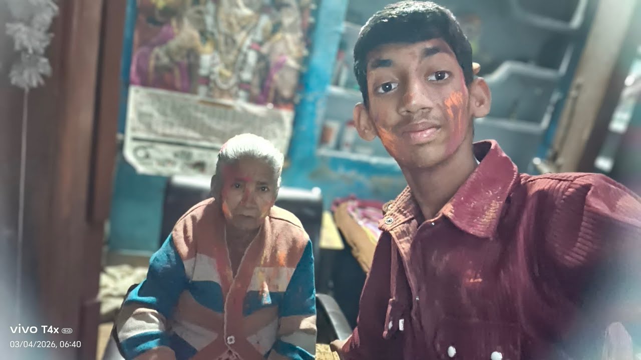 Celebrating Holi with my favorite person, Dadi.
