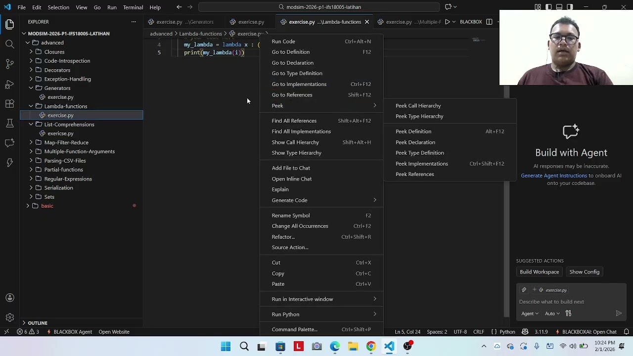 Penjelasan code modsim week 1 | Renaldi Tambunan | 11S25022 | S1-Informatika
