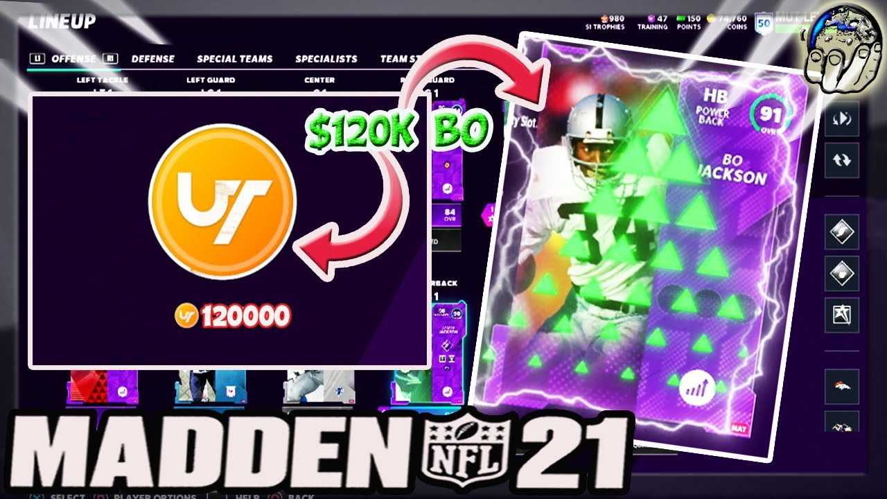 Madden 21 BO Jackson For 120K! UNLOCK MUT 21 Bo Jackson CHEAP! Here's How! Madden 21 Ultimate Team